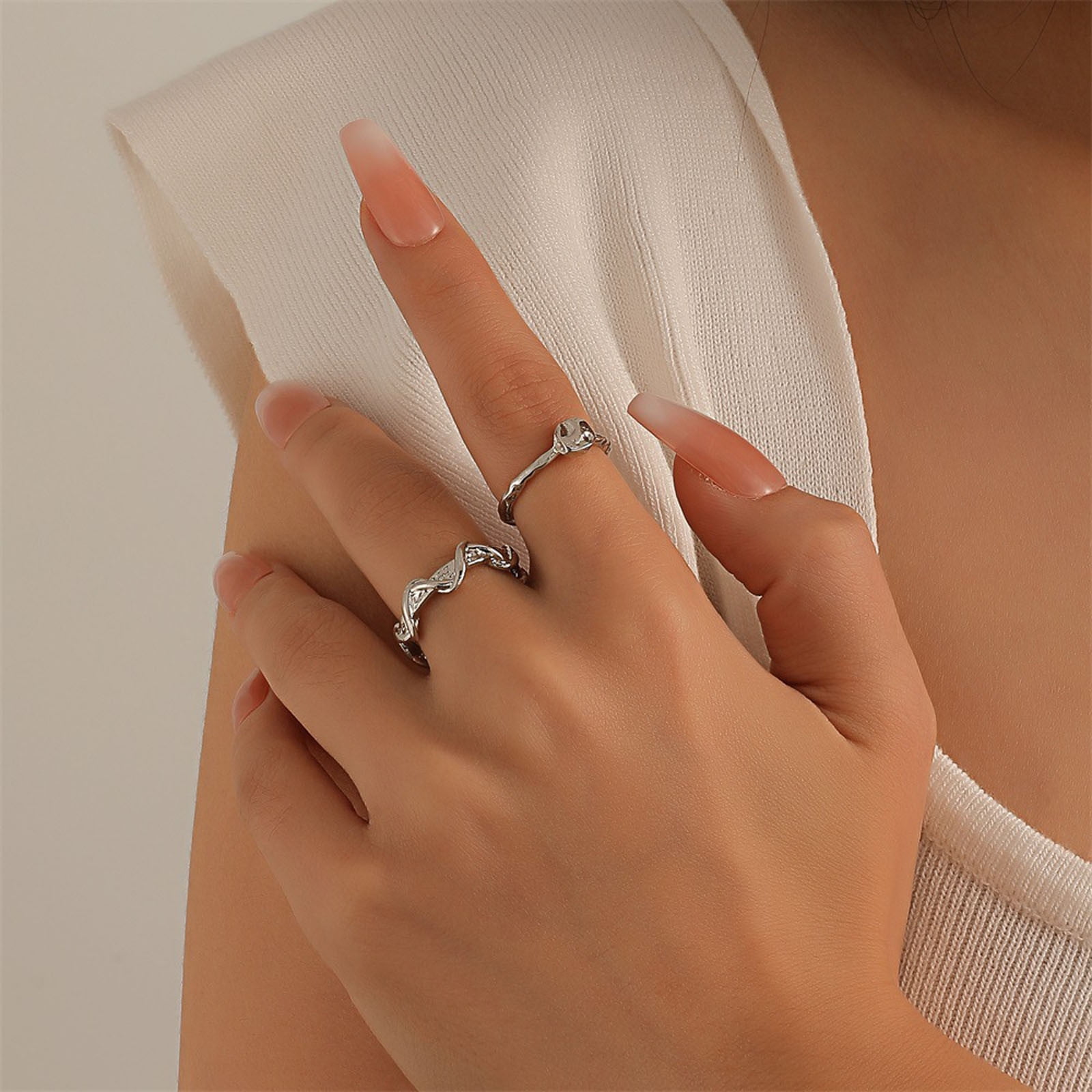 Simple Hollow Heart Ring Female Fashion Personality Heart - Temu