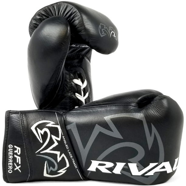Rival Boxing RFX Guerrero HDEF Pro Fight Lace Up Boxing Gloves 8 oz. Black