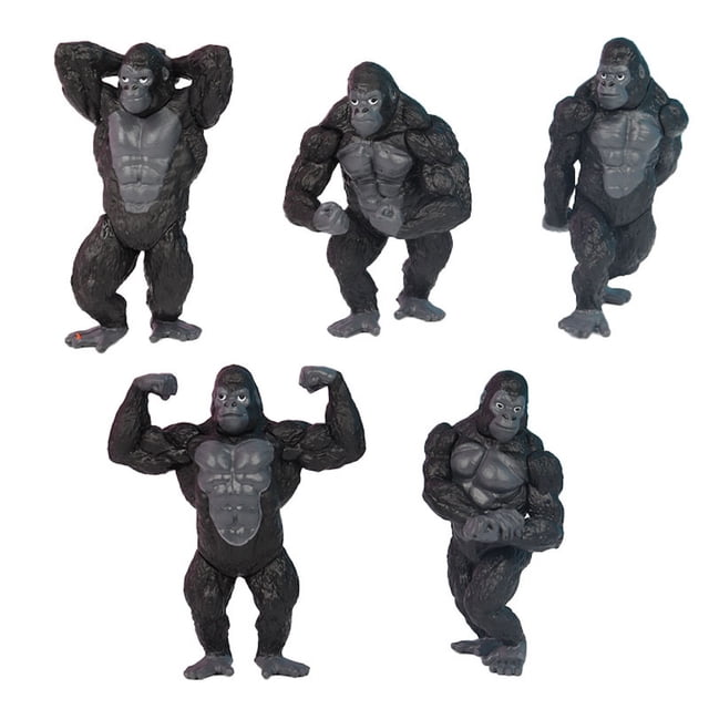 Figura de juguete coleccionable Fitness Gorilla Black Anime, 5 unidades