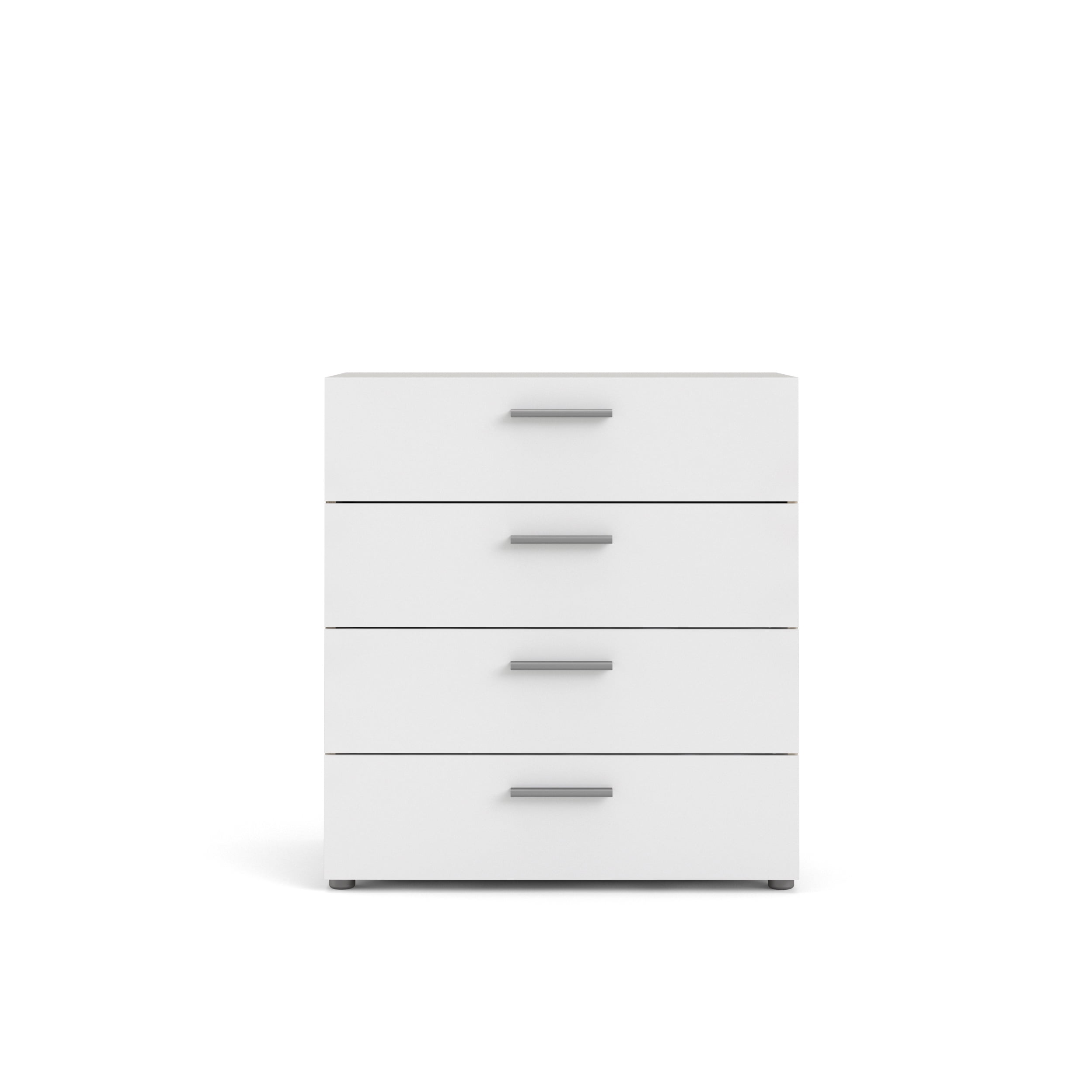 Tvilum Loft 4 Drawer Chest Dresser for Adults, Oak Structure/White High Gloss