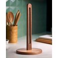 thumbnail image 2 of GEREMF-Acacia Wooden Paper Towel Holder Countertop, 6.5" Jumbo Base, Fits Jumbo Rolls, Large Freestanding Dark Wood Paper Towel Stand Upgraded Dispenser Organizer with Non-Slip Base, 2 of 3