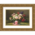 thumbnail image 1 of Viktoria 18x13 Gold Ornate Wood Framed with Double Matting Museum Art Print Titled - A Basket with Flowers I, 1 of 4