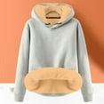 thumbnail image 4 of Essentials Hoodies for Women 2025 Fall Winter Thickened Lined Plain Hoodie Hooded Sweatshirt Women Pullover, 4 of 5