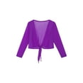 thumbnail image 5 of YiZYiF Kids Girls Ballet Dance Gymnastics Cover-Up Self Tie Cardigan Shrug Tops, 5 of 7