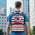 thumbnail image 6 of POLERO Large Capacity Backpack for School Outdoor Activities, Polyester Fabric Lightweight School Backpack, USA Star, 6 of 10