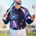 thumbnail image 5 of Zufioo Feathered Wolf Print Men's Baseball Short Sleeve, Moisture Wicking Button-Down Hip Hop Tee-3X-Large, 5 of 7