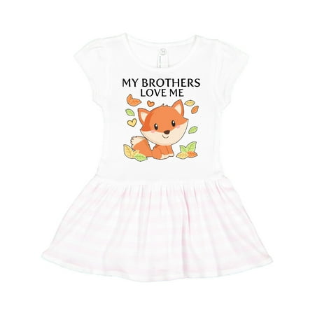 

Inktastic My Brothers Love Me- little fox Gift Toddler Girl Dress