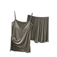 thumbnail image 1 of Timegard 2 Piece Sets for Women Pajamas Spaghetti Strap Side Split Camis Ruffle Shorts Summer Outfits, 1 of 4