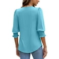 thumbnail image 6 of Fantaslook Blouses for Women Dressy Casual 3/4 Length Sleeve Womens Tops with Smocked Cuffs Fashion Shirts, 6 of 9
