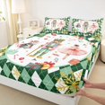 thumbnail image 3 of Feelyou Green Christmas Nutcracker Twin Sheet Sets, Ballet Princess Twin Fitted Sheet, Western Festival Flat Sheet, Luxury Bedroom Decor,3-Piece, 3 of 7