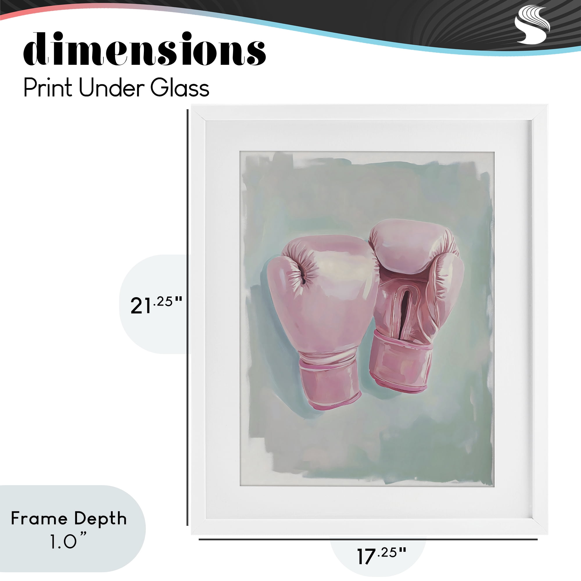 Stupell Industries Feminine Pink Boxing Gloves White Framed Print Under Glass, design by The Prints Vibe