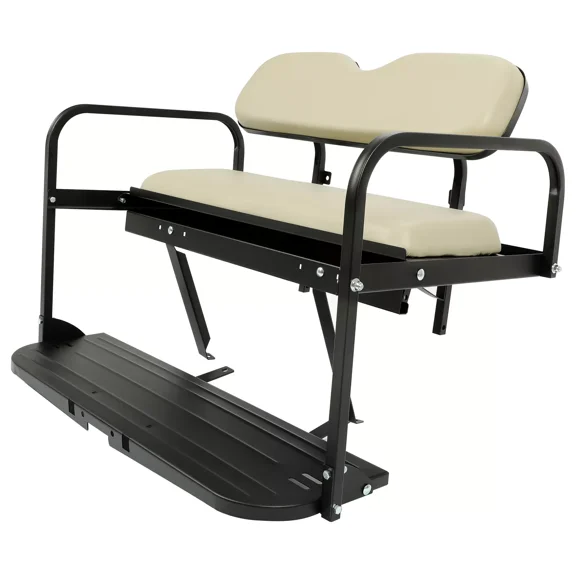 Kojem Back Rear Seat for 2007-2016 Yamaha Drive G29 Golf Cart Folding Back Seat Off White Powder Coated Rear Flip Seat
