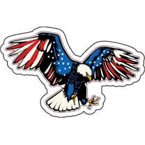 WickedGoodz United States Flag Eagle Vinyl Decal - Patriotic Bumper Sticker - for Laptops Tumblers Windows Cars Trucks Walls