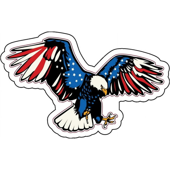 WickedGoodz United States Flag Eagle Vinyl Decal - Patriotic Bumper Sticker - for Laptops Tumblers Windows Cars Trucks Walls