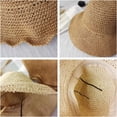 thumbnail image 6 of YooGuoGuo Beach Hats Women Summer Straw Woven Hollow Wide Brim Sun Hats Outdoor Foldable, 6 of 7
