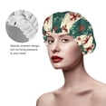 thumbnail image 2 of Kdxio Christmas Snowflakes Plaid Print Shower Cap for Women,Elastic and Reusable,Double Waterproof Layers Bathing Hat, 2 of 6