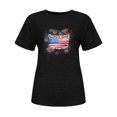 thumbnail image 4 of Fiudx Ofertas de La Semana Camiseta Básica de Verano de Manga Corta Informal para Mujer, Blusa con Estampado Del Día de La Independencia, Cuello Redondo, 4 of 4