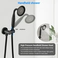 thumbnail image 3 of DUOSONG Single-Handle 4-Spray Patterns Bathroom Rain Shower Faucet With Body Jet Handshower In Matte Black (Valve Included) Matte Black brass Bath & Faucets Freestanding Tub Faucets, 3 of 17