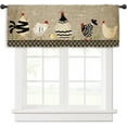 thumbnail image 5 of Rooster Farmhouse Kitchen Curtain Valance 54W x 18H Rod Pocket Rustic Farm Chicken Rural Country Plaid Window Treatment for Living Room Bedroom Bathroom Laundry, 5 of 6