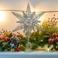 thumbnail image 5 of Ornativity Silver Star Tree Topper – Christmas Silver 3D Glitter Star Ornament Treetop Decoration, 5 of 7