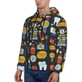thumbnail image 3 of Rateoe Teeth Pattern Mens Hoodie, Pullover Hooded Sweatshirt, Kangaroo Pocket Hoodie Ideal for Daily Wear, Travel and Home-3X-Large, 3 of 7