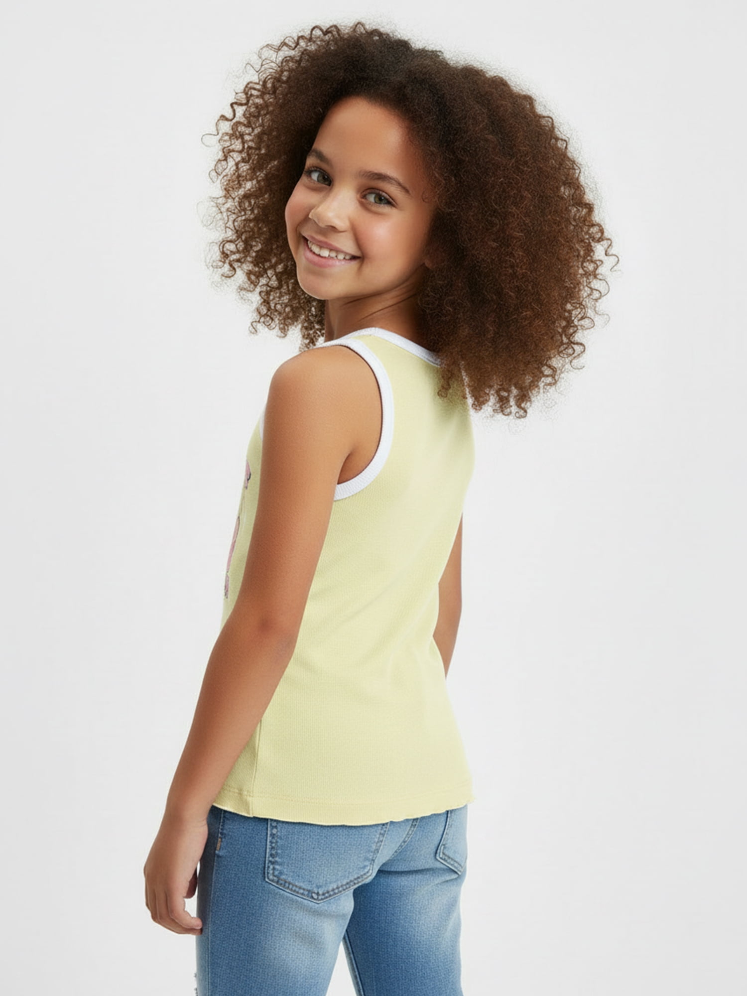 Winnie The Pooh Girls Airbrushed Ringer Graphic Tank Top, Sizes 4-16