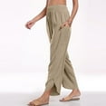 thumbnail image 6 of Abomasnow Womens Wide Leg Palazzo Capri Pants 2025 Summer Casual Loose High Waisted Lounge Flowy Cropped Beach Work Trousers, 6 of 9