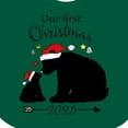 thumbnail image 4 of Inktastic Our First Christmas Bears in Santa Hats with Ornaments 2025 Boys or Girls Baby Bib, 4 of 4