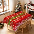 thumbnail image 2 of Duangreer Retro Christmas Rectangle Tablecloth, Golden Bell and Colored Ball Print Washable Table Cover for Party Family Picnic Decors, 60 x 102 Inch, 2 of 6