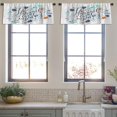 thumbnail image 4 of LALILO Kitchen Curtain Valance Happiness Waves Lettering Card Rod Pocket Window Curtain 52"x 18" Set of 2, 4 of 7