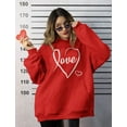 thumbnail image 2 of Tstars Womens Beautiful Valentine's Day Love Cursive Heart Valentine's Day Cute Gift Idea for Her Wife Women Hoodie, 2 of 6