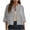 Gray #190, variant on Women's Cotton Linen Button Down Shirts Casual 3/4 Sleeve Double-Breasted Collared Work Blouses Lightweight Cardigan Pink S