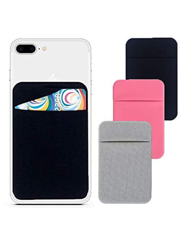 Starry Money & ID 6 Sleeve Credit Card Holder Work & Life-Proof Built-in Stand Stick-On Phone Wallet for Back of iPhone or Android Case Pocket for Cards Travel Waterproof Material 