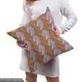 thumbnail image 5 of Geometric Upholstery Fabric by the Yard, Striped Hexagons Creative Hand-drawn Brushed Design with Sketchy Look, Decorative Fabric for DIY and Home Accents, Lavender Orange Blush by Ambesonne, 5 of 5