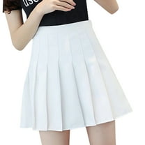 Fgnfyis Women's High Waist Mini Skirt Fashion Pleated Design Casual Slim Fit Tennis Skirt for Sporty Style White XS