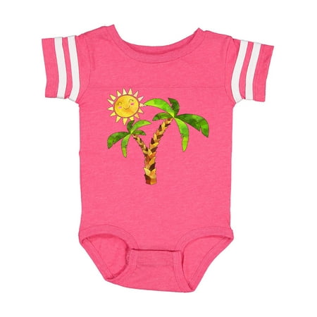 

Inktastic Palm Trees with Cute Smiling Sun Gift Baby Boy or Baby Girl Bodysuit