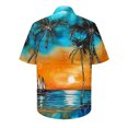 thumbnail image 4 of AHTJRT Men’s Button Down Shirt with Seahorse and Shell Spiral Patterns Beach Resort Short Sleeve Shirt Multicolor 4XL, 4 of 5