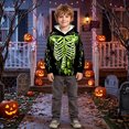 thumbnail image 2 of Kids Halloween Graphic Print Pullover Hoodie, Long Sleeve Hooded Sweatshirt with Pocket, Regular Fit Spooky Top for Boys Girls Fall Winter Daily Outdoor Party(Green,6-7 Years), 2 of 4