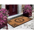 thumbnail image 5 of A1HC First Impression Brown/Black Vinyl/Coir 30-inch x 48-inch Floral Monogrammed Double Doormat, 5 of 9