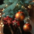 thumbnail image 2 of 4ct Shiny Red Stars and Amber Orange Ball Design Glass Christmas Ornament Set, 2 of 2