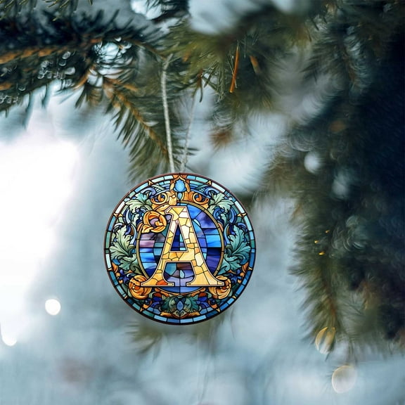 SHIMELE Personalized Christmas Ornaments - Custom Initial Decorations for Tree, Home & Gifts