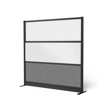Luxor Modular Wall Room Divider System - Black Frame - 70" x 70" Starter Wall - Wide Paneling