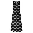 thumbnail image 4 of Vote Print Pattern - Black & White Long Dress eving dresses ladies Party dresses for wom Dress, 4 of 7