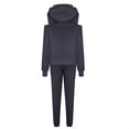 thumbnail image 6 of RQYYD Women's Two Piece Outfits Tracksuit Cold Shoulder Long Sleeve Hoodies Tops Jogger Sweatpants Matching Sets Gray L, 6 of 7