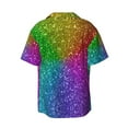 thumbnail image 2 of Easygdp Colorful Glitter Men's Casual Short-sleeved Shirt with Pocket and Button Suitable for Beach Vacation Leisure - 3X-Large, 2 of 7