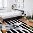 thumbnail image 6 of Area Rug 4'x6' Easter Bunny with Orange Carrot Black White Stripes Washable Area Rugs Non Shedding Floor Carpet Rubber Backing Non-Slip Indoor Mats for Living Room Bedroom Kitchen, 6 of 8