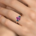 thumbnail image 4 of Gem Stone King 2.31 Ct Pink Created Sapphire London Blue Topaz 18K Rose Gold Plated Silver Ring (Size 7), 4 of 6