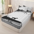 thumbnail image 2 of Homewish Minimalist Dog Zipper Full Size Comforter Sets with Fitted Sheet and 2 Pillowcases,Vintage Animal Zipper Bedding Set,Black White Gray,Light Gray Reversible,4pcs, 2 of 8