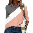 thumbnail image 5 of Plus Size Womens Shirts Graphic Printed Button Down Lapel Collared Tops Long Sleeve Loose Casual Dressy Blouses (L, Orange), 5 of 7
