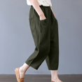 thumbnail image 3 of Pantalon Décontracté d'Été pour Femmes en Coton et Lin avec Poches, 3 of 8